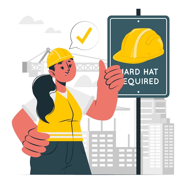 Ilustração do conceito de chapéu de construção