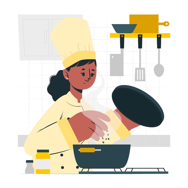 Ilustração do conceito de chef feminino