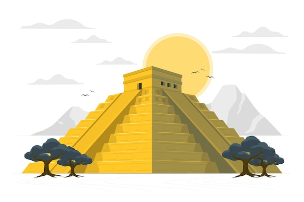 Vetor grátis ilustração do conceito de chichén itzá