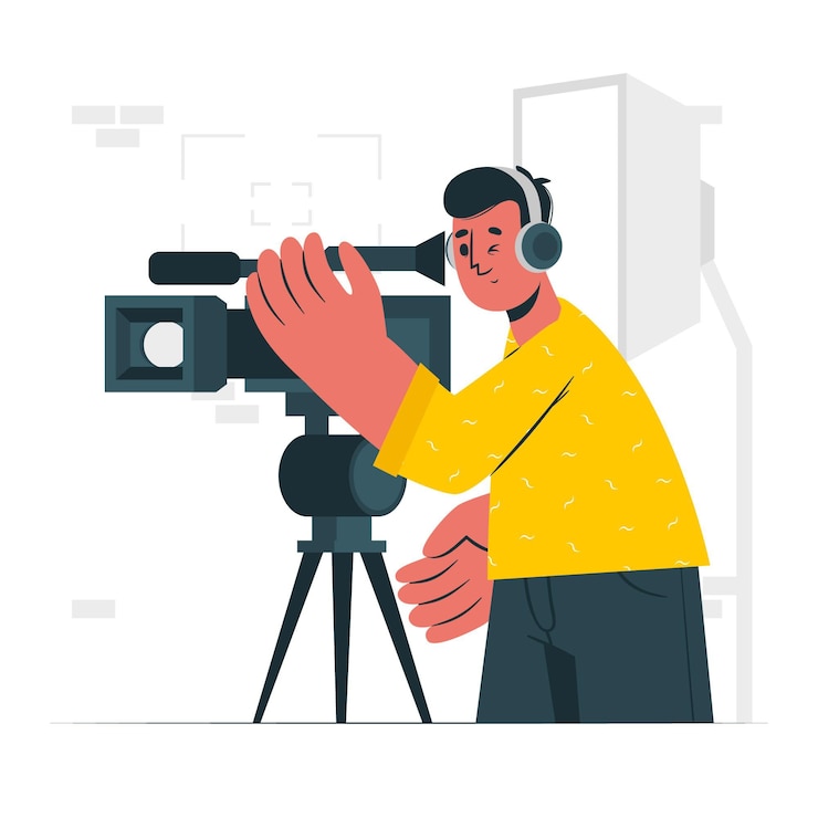 Vetor grátis ilustração do conceito de cinegrafista