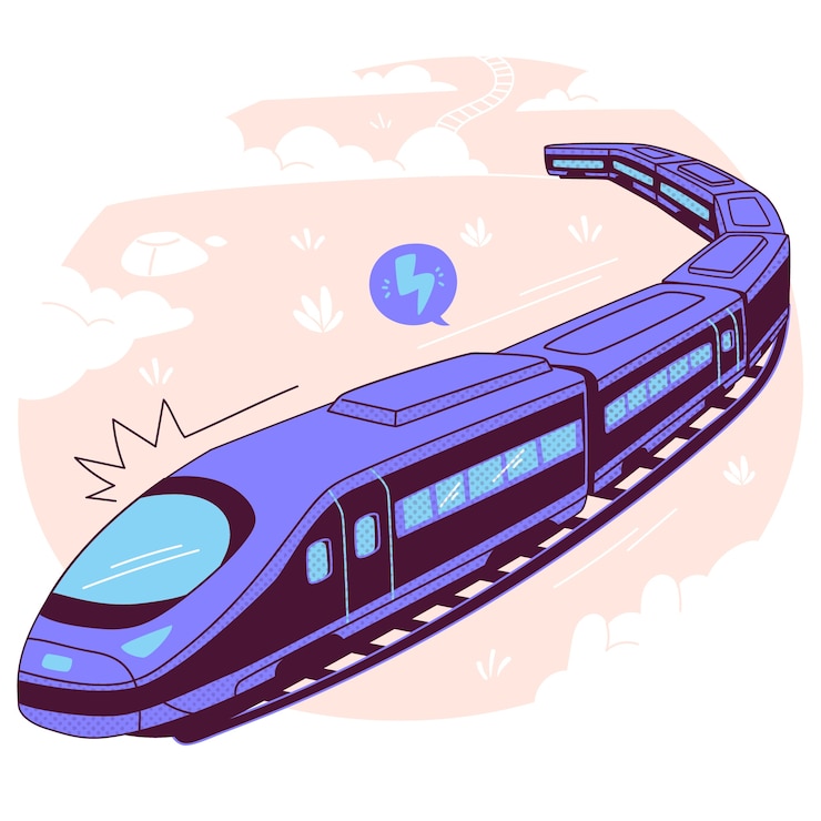Vetor grátis ilustração do conceito de comboio de alta velocidade