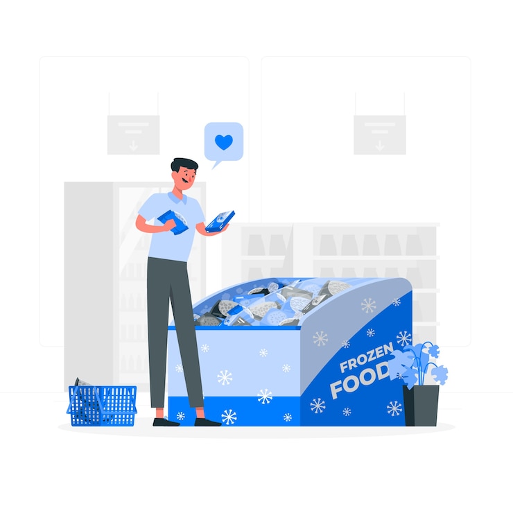 Vetor grátis ilustração do conceito de comida congelada
