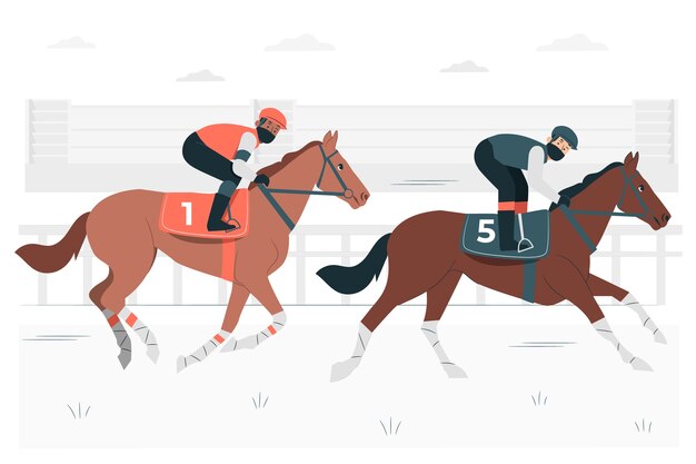 Ilustração do conceito de competição de equitação