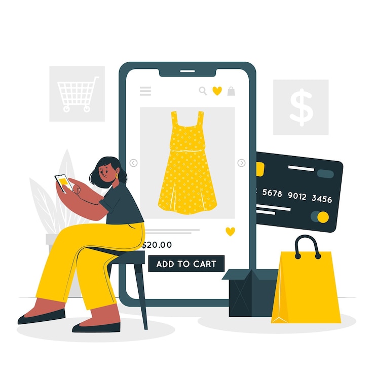 Vetor grátis ilustração do conceito de compras on-line