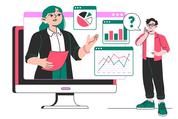 Vetor grátis ilustração do conceito de consultoria em linha