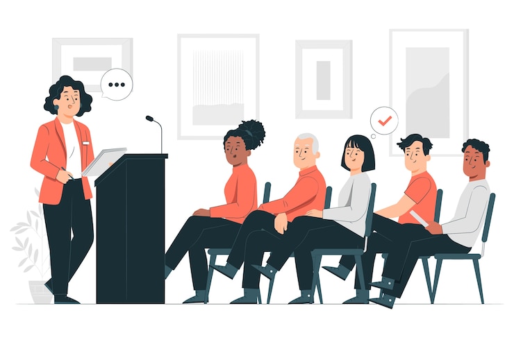 Vetor grátis ilustração do conceito de conversa pública