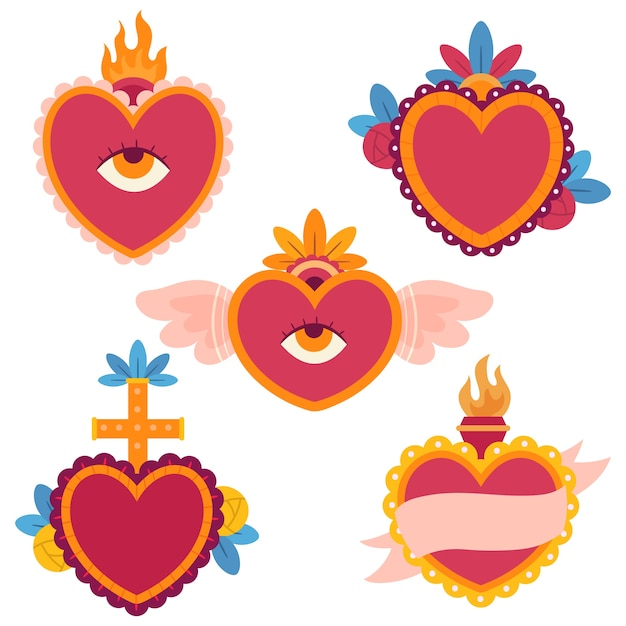 Vetor grátis ilustração do conceito de coração sagrado