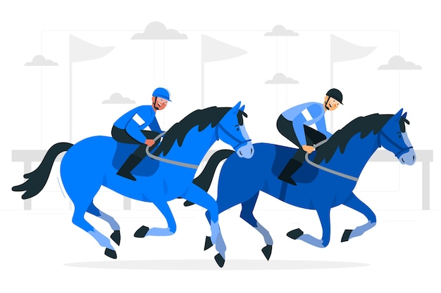 Ilustração do conceito de corrida de cavalos