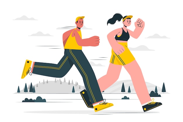 Ilustração do conceito de corrida de cross country