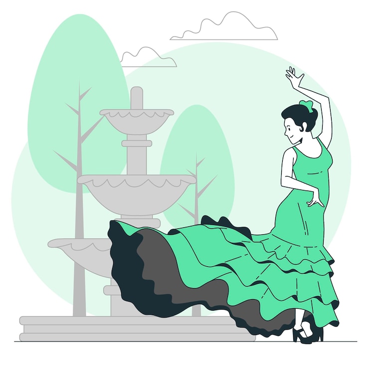 Vetor grátis ilustração do conceito de dança flamenca