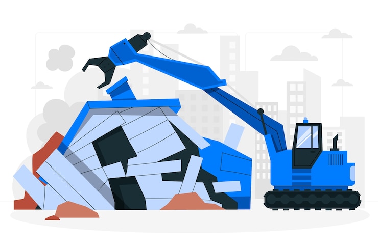 Vetor grátis ilustração do conceito de demolição