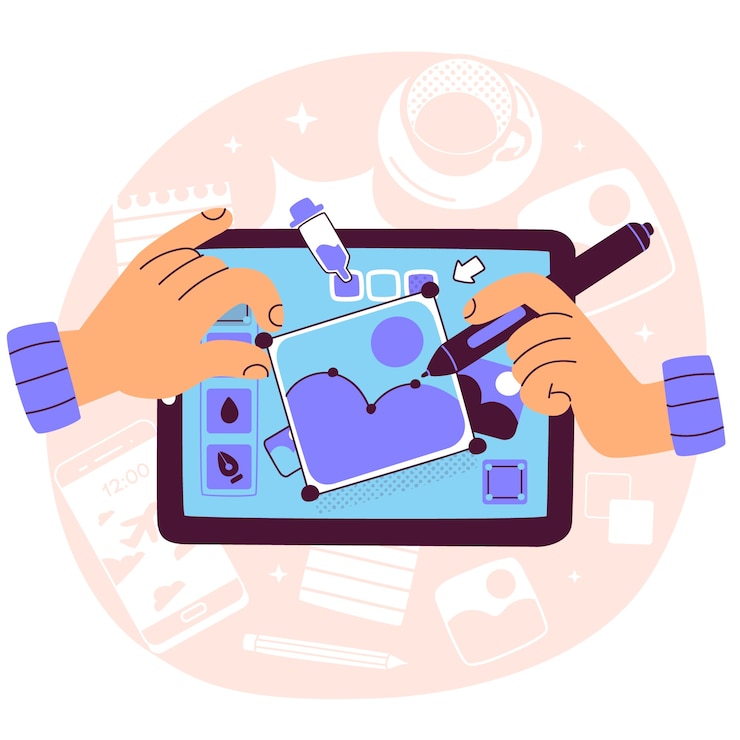 Vetor grátis ilustração do conceito de designer gráfico