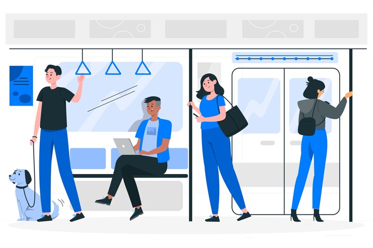 Vetor grátis ilustração do conceito de deslocamento por metrô