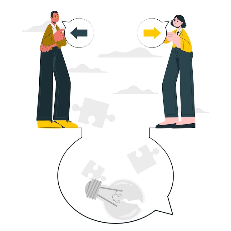 Vetor grátis ilustração do conceito de diferença ideológica