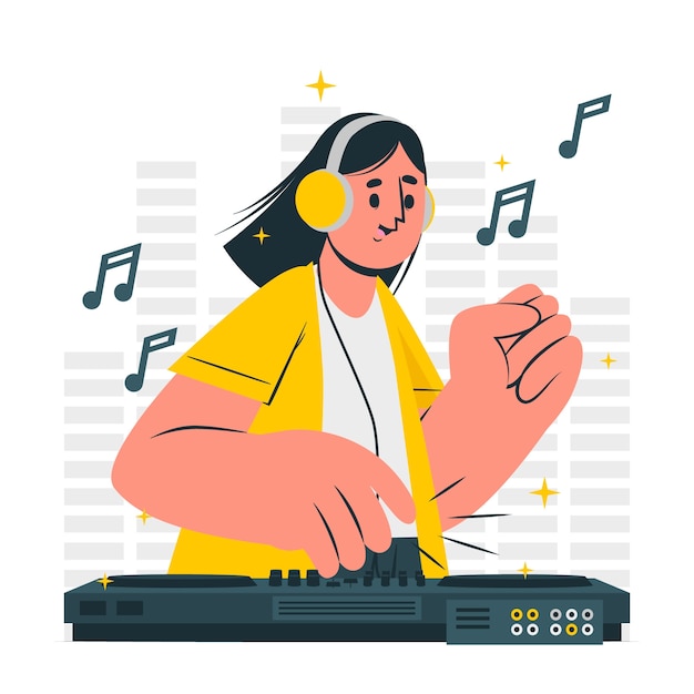 Ilustração do conceito de dj homem