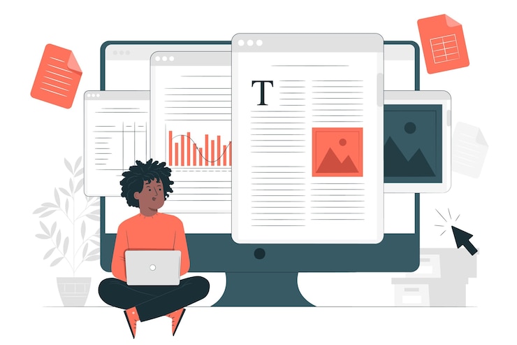 Vetor grátis ilustração do conceito de documento online