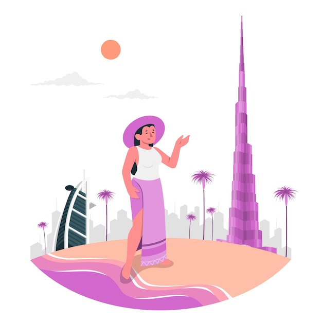 Vetor grátis ilustração do conceito de dubai