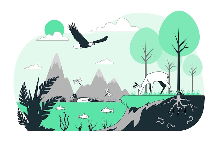 Vetor grátis ilustração do conceito de ecossistema