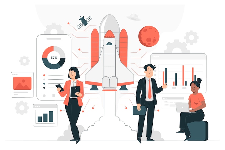 Vetor grátis ilustração do conceito de empresa de tecnologia