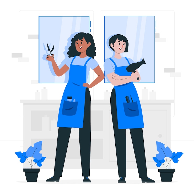 Vetor grátis ilustração do conceito de equipe de cabeleireiro