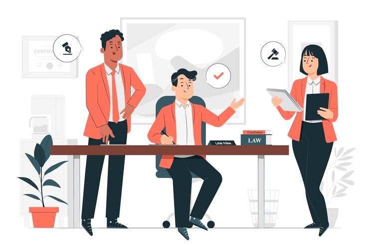 Vetor grátis ilustração do conceito de escritório de advocacia