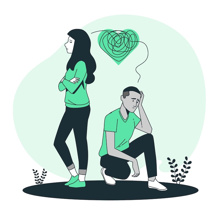 Vetor grátis ilustração do conceito de estresse de casal