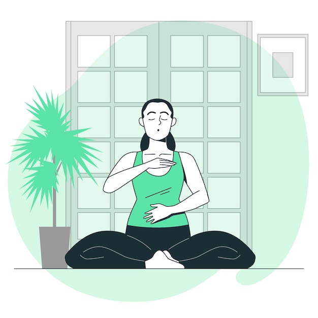 Vetor grátis ilustração do conceito de exercício de respiração