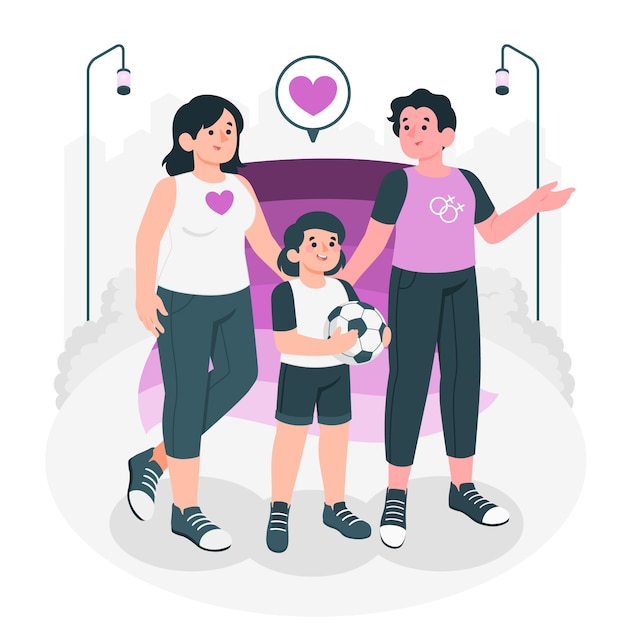 Ilustração do conceito de família lgbt