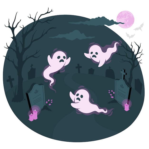 Vetor grátis ilustração do conceito de fantasmas