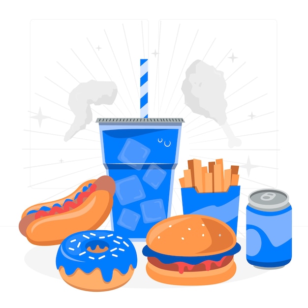 Ilustração do conceito de fast-food