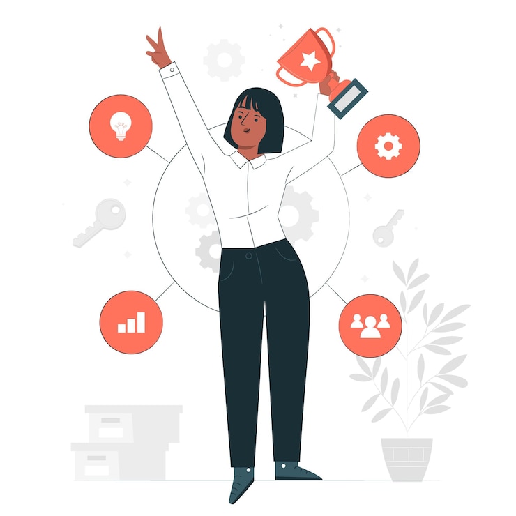 Vetor grátis ilustração do conceito de fatores de sucesso