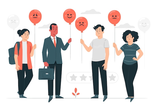 Ilustração do conceito de feedback do cliente