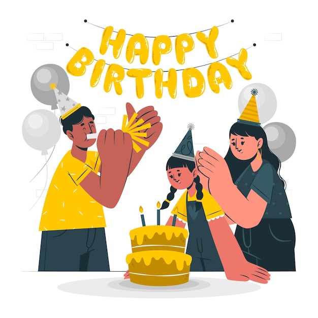 Vetor grátis ilustração do conceito de feliz aniversário