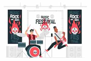 Vetor grátis ilustração do conceito de festival de música