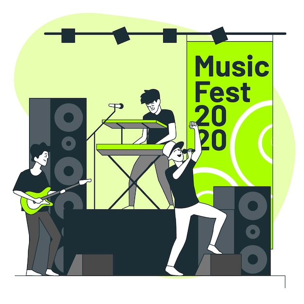 Ilustração do conceito de festival de música