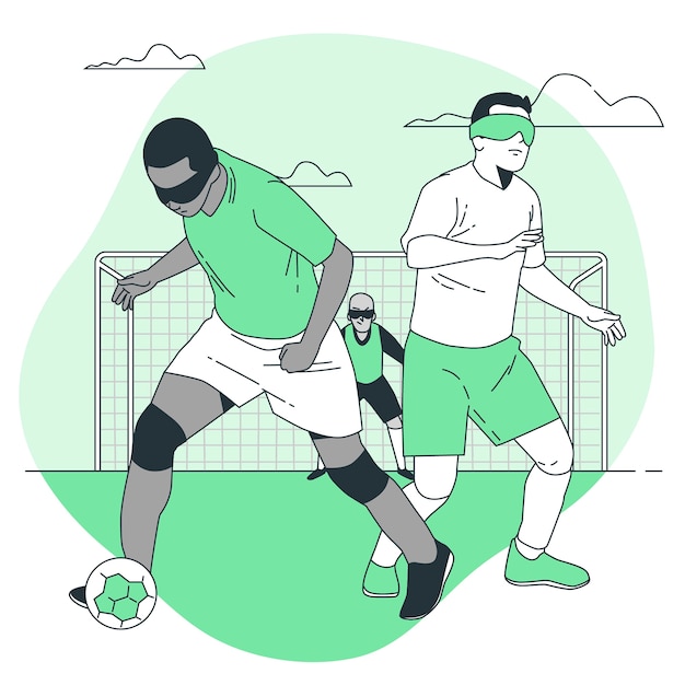 Vetor grátis ilustração do conceito de futebol de 5 paraolímpicos