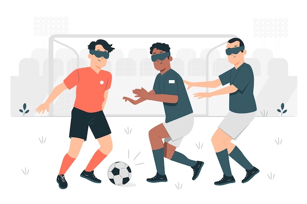 Ilustração do conceito de futebol de 5 paraolímpicos