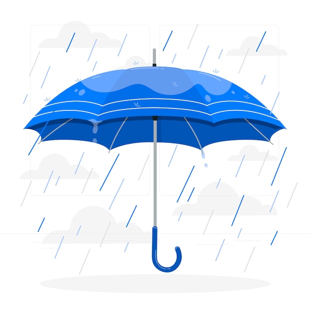 Ilustração do conceito de guarda-chuva e chuva