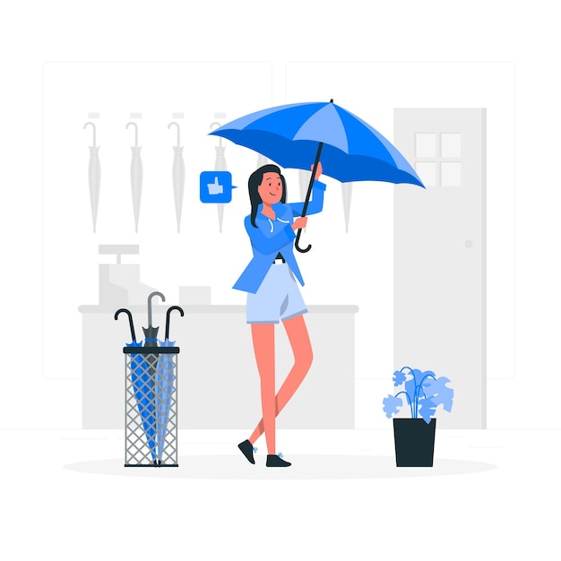 Vetor grátis ilustração do conceito de guarda-chuva