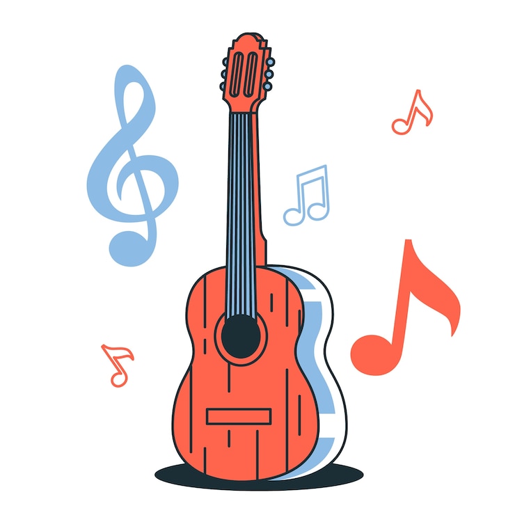 Vetor grátis ilustração do conceito de guitarra acústica