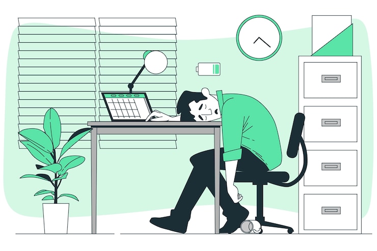 Vetor grátis ilustração do conceito de homem cansado