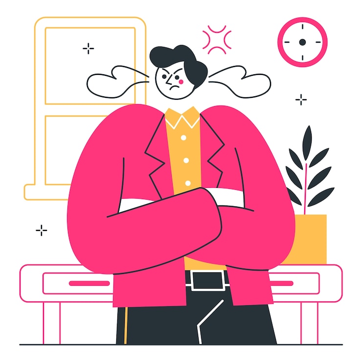 Vetor grátis ilustração do conceito de homem zangado