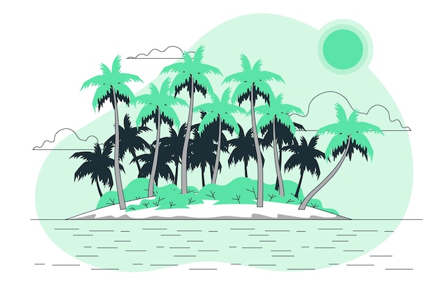 Vetor grátis ilustração do conceito de ilha tropical