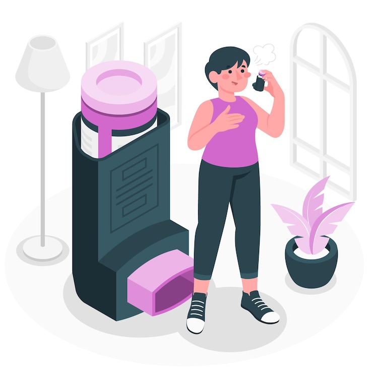 Vetor grátis ilustração do conceito de inalador
