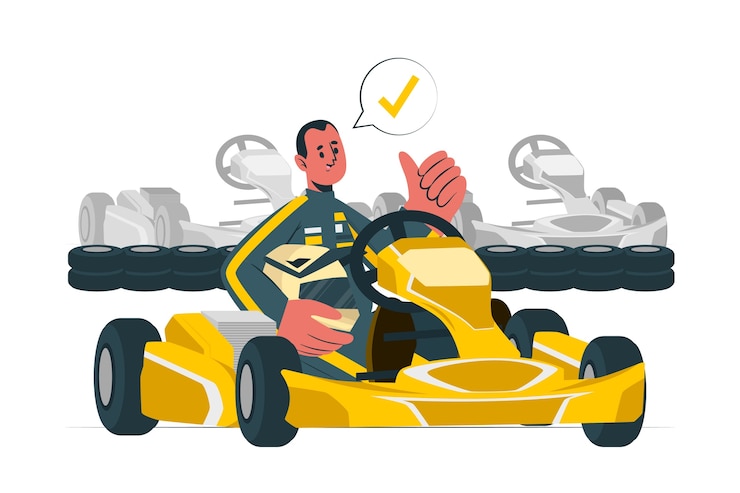 Vetor grátis ilustração do conceito de kart