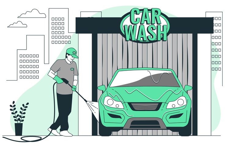Vetor grátis ilustração do conceito de lavagem de carros