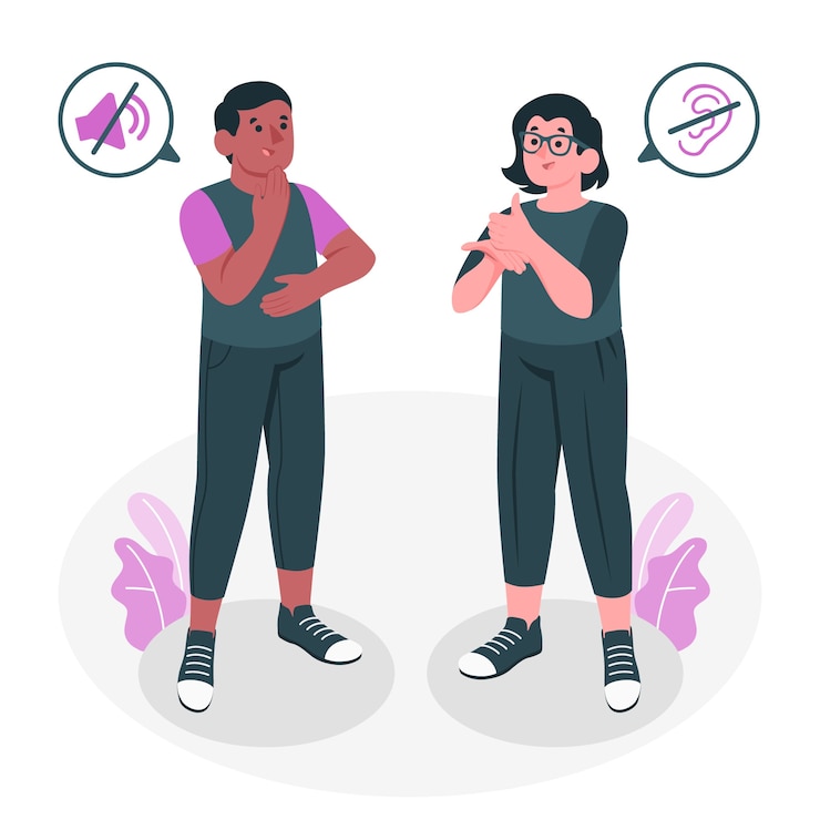 Vetor grátis ilustração do conceito de linguagem de sinais