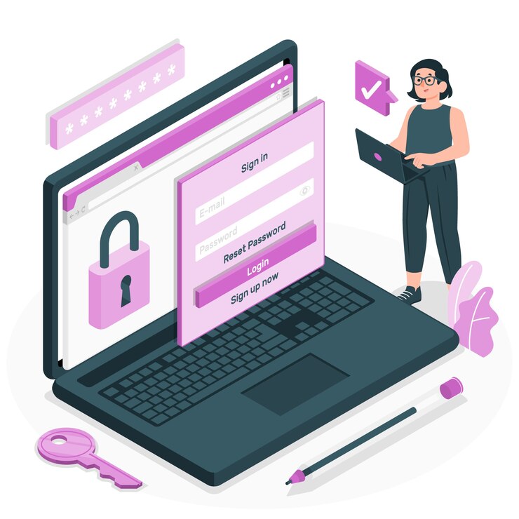 Vetor grátis ilustração do conceito de login no computador