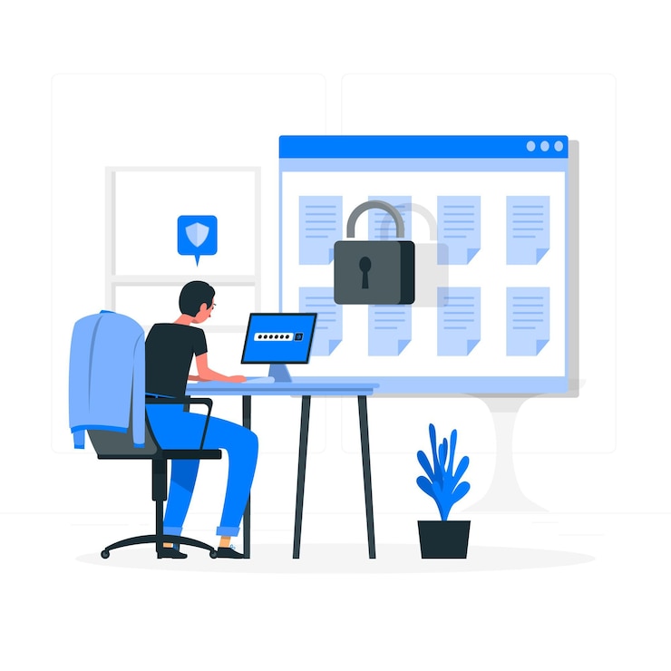Vetor grátis ilustração do conceito de login seguro