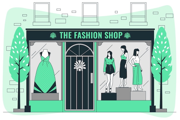 Vetor grátis ilustração do conceito de loja de moda